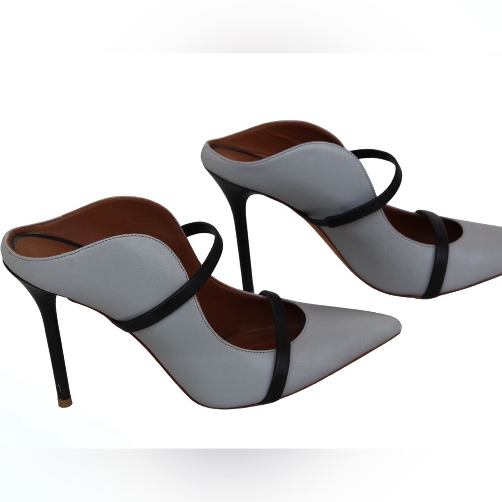 Malone Souliers Gray and Brown Heels with Elegant Design